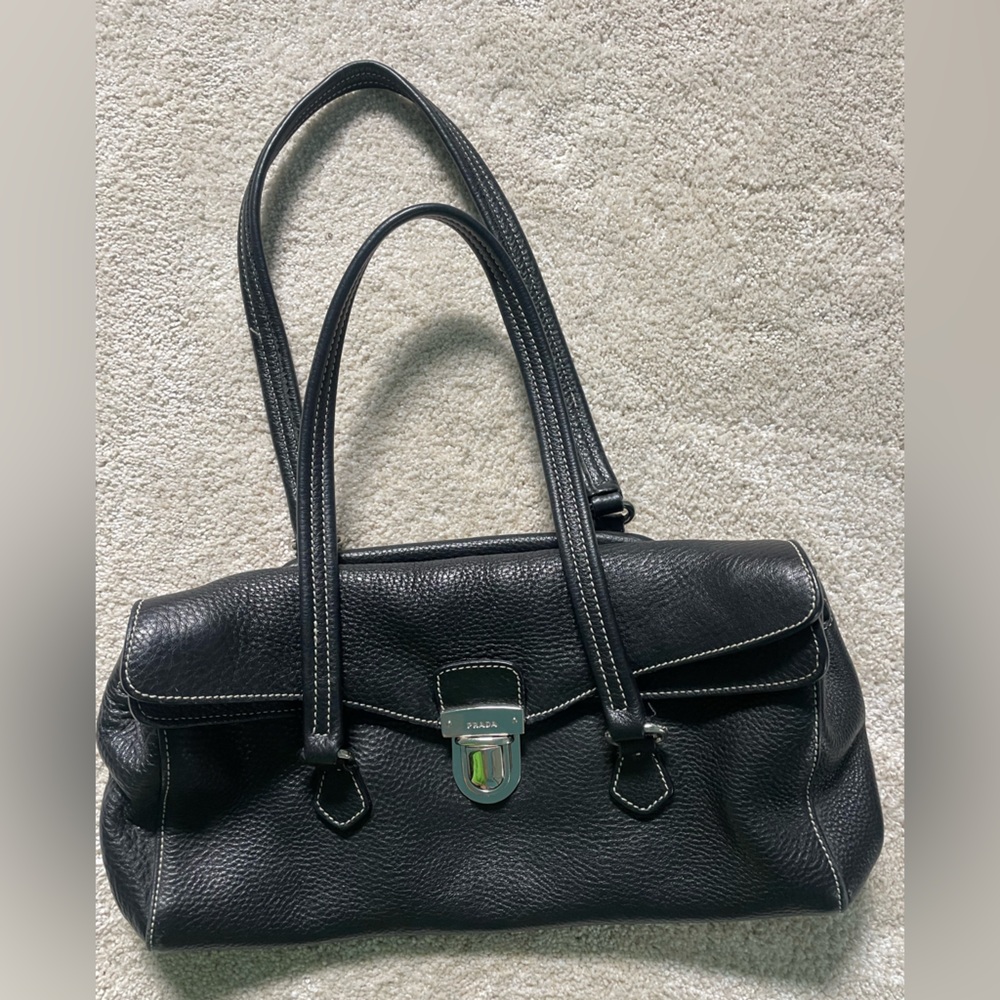 PRADA Vintage Pushlock Shoulder Bag